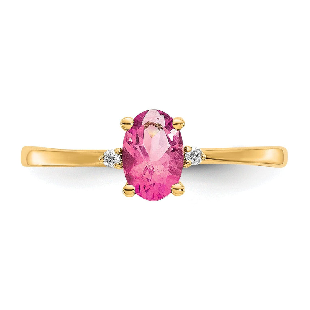 Lovely Rita's Pin 14k Yellow Gold Diamond Pink Tourmaline Ring