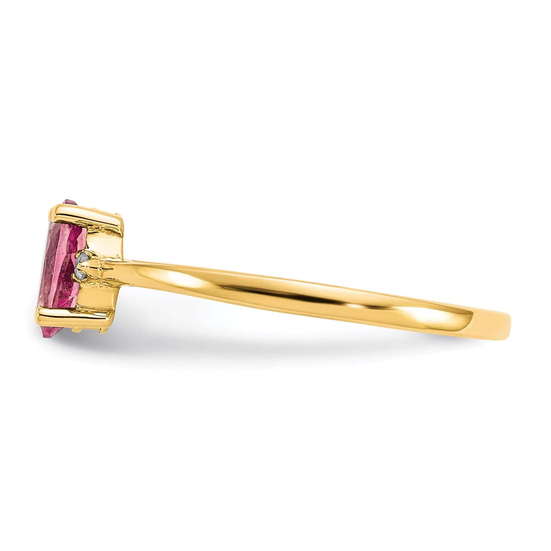 Lovely Rita's Pin 14k Yellow Gold Diamond Pink Tourmaline Ring