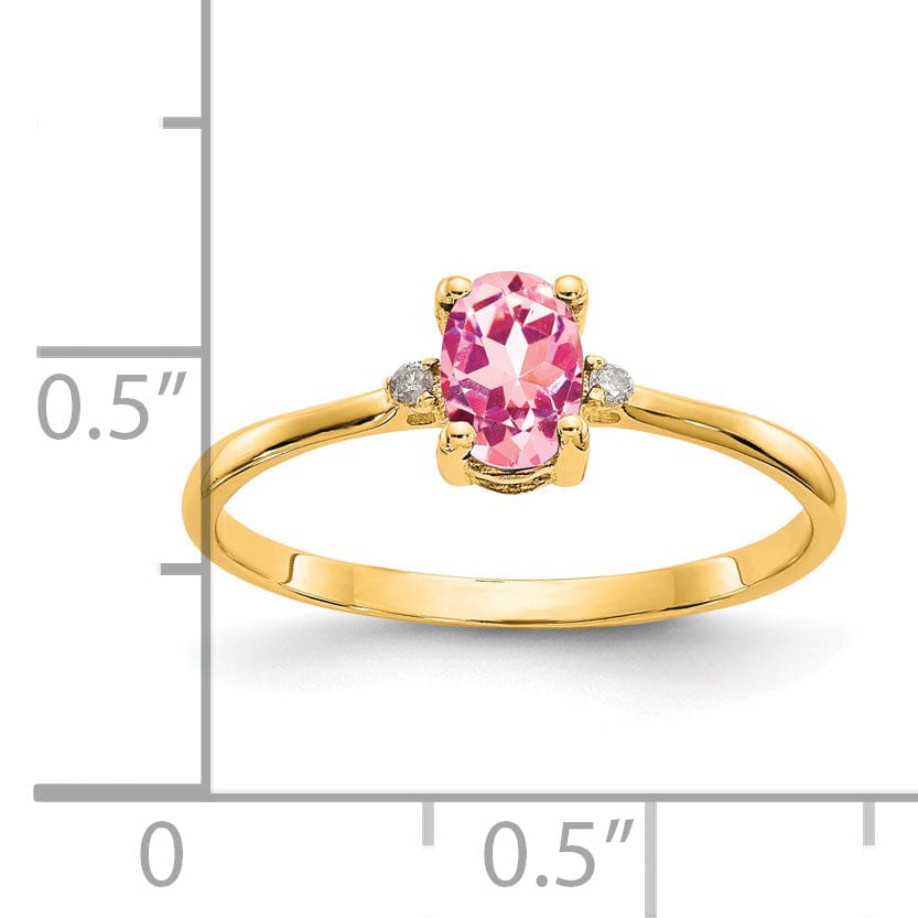 Lovely Rita's Pin 14k Yellow Gold Diamond Pink Tourmaline Ring