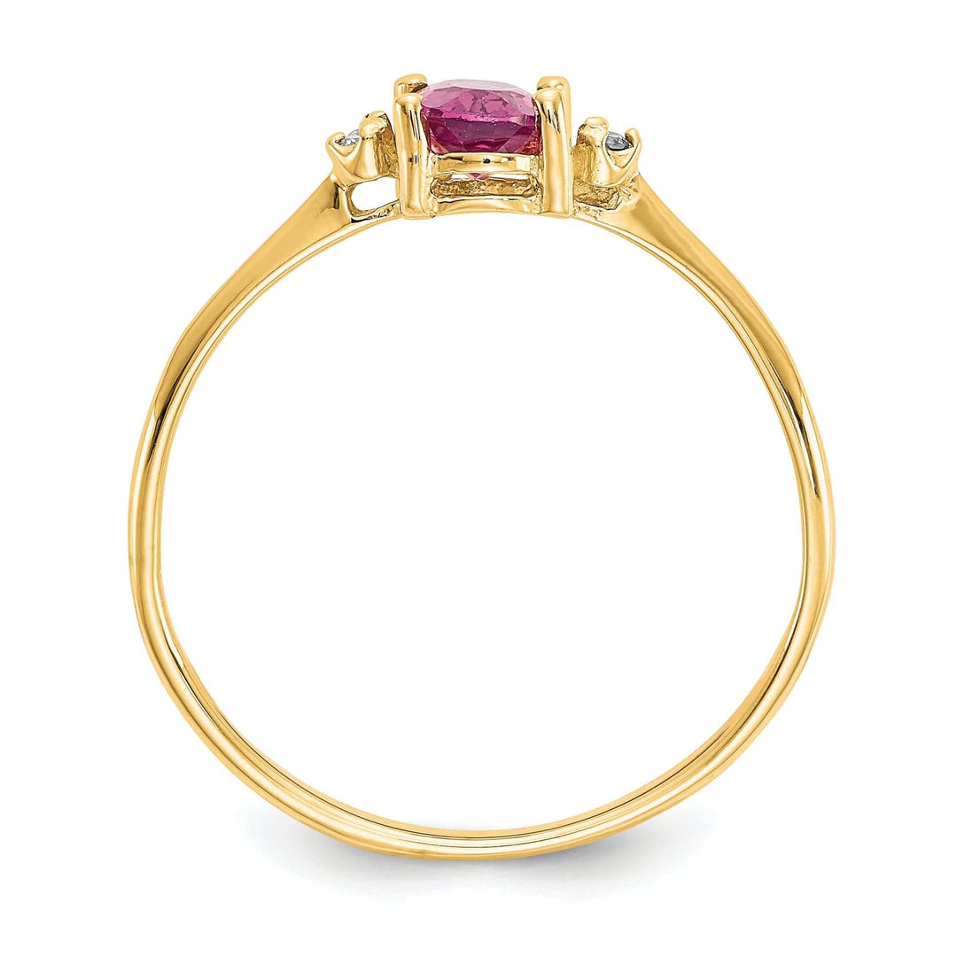 Lovely Rita's Pin 14k Yellow Gold Diamond Pink Tourmaline Ring