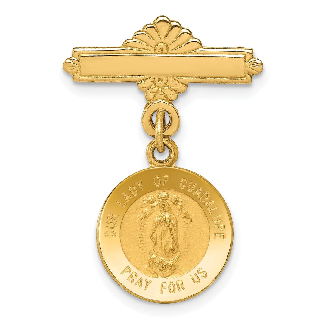 Lovely Rita's Pin 14k Yellow Gold Our Lady of Guadalupe Medal Pin