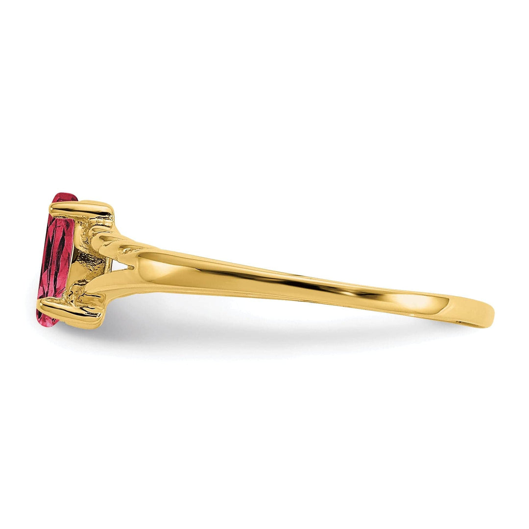 Lovely Rita's Pin 14k Yellow Gold Pink Tourmaline Birthstone Ring