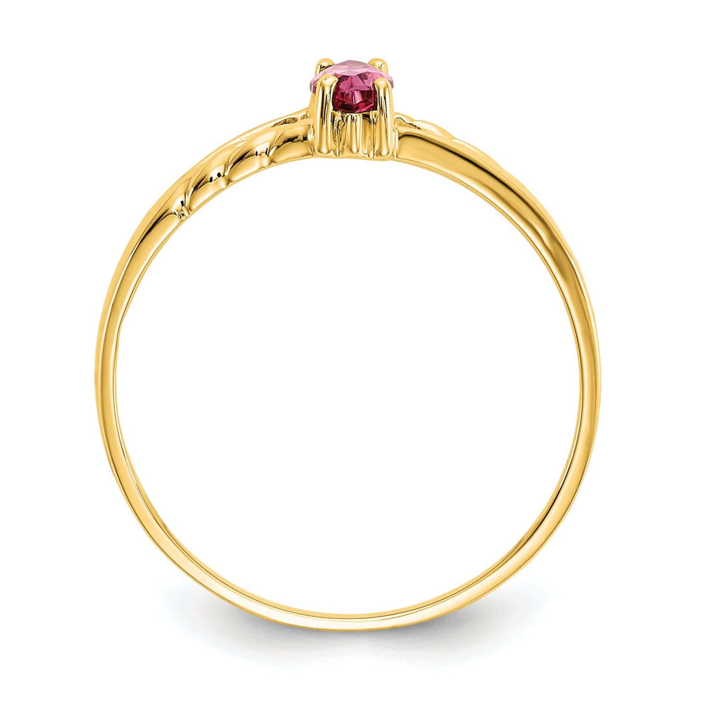 Lovely Rita's Pin 14k Yellow Gold Pink Tourmaline Birthstone Ring