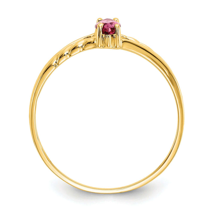Lovely Rita's Pin 14k Yellow Gold Pink Tourmaline Birthstone Ring