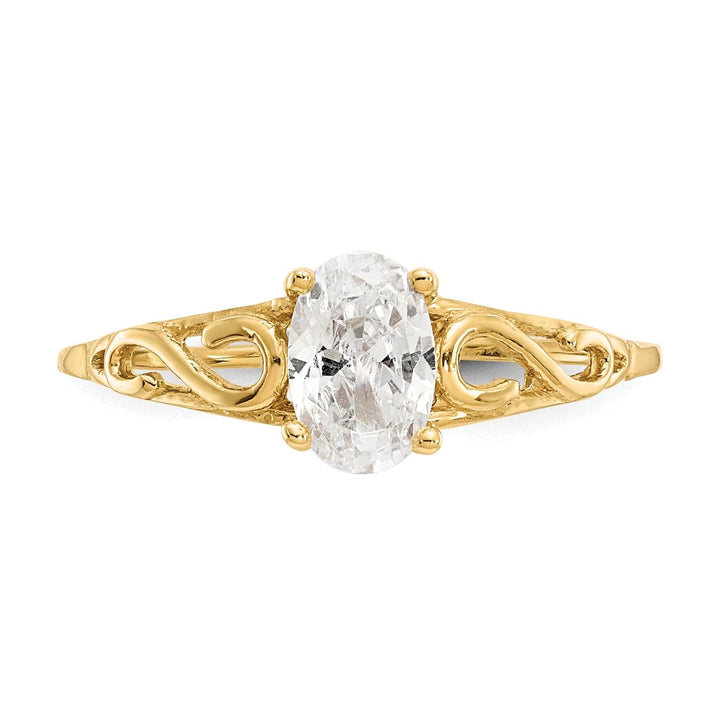 Lovely Rita's Pin 14k Yellow Gold White Spinel Ring