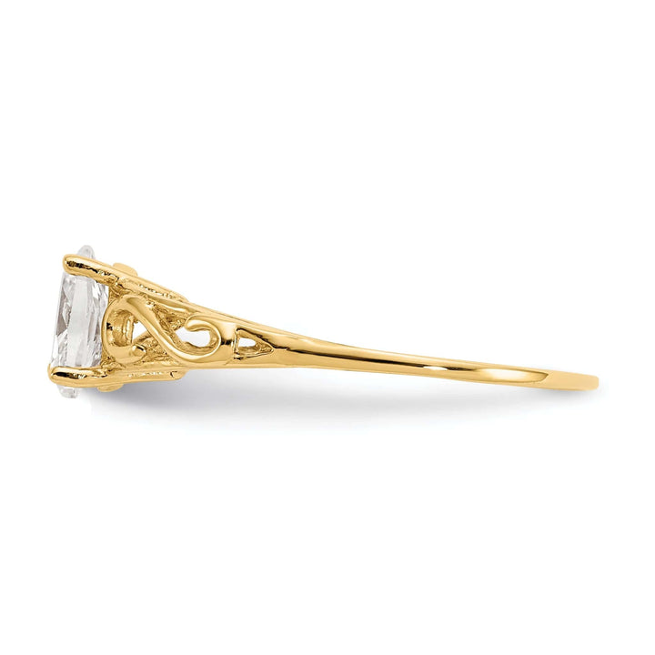 Lovely Rita's Pin 14k Yellow Gold White Spinel Ring
