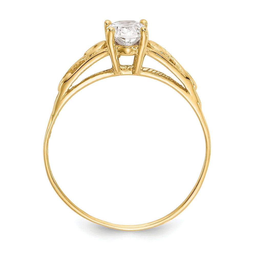 Lovely Rita's Pin 14k Yellow Gold White Spinel Ring