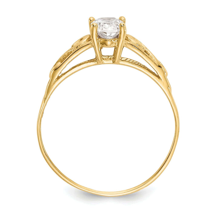 Lovely Rita's Pin 14k Yellow Gold White Spinel Ring