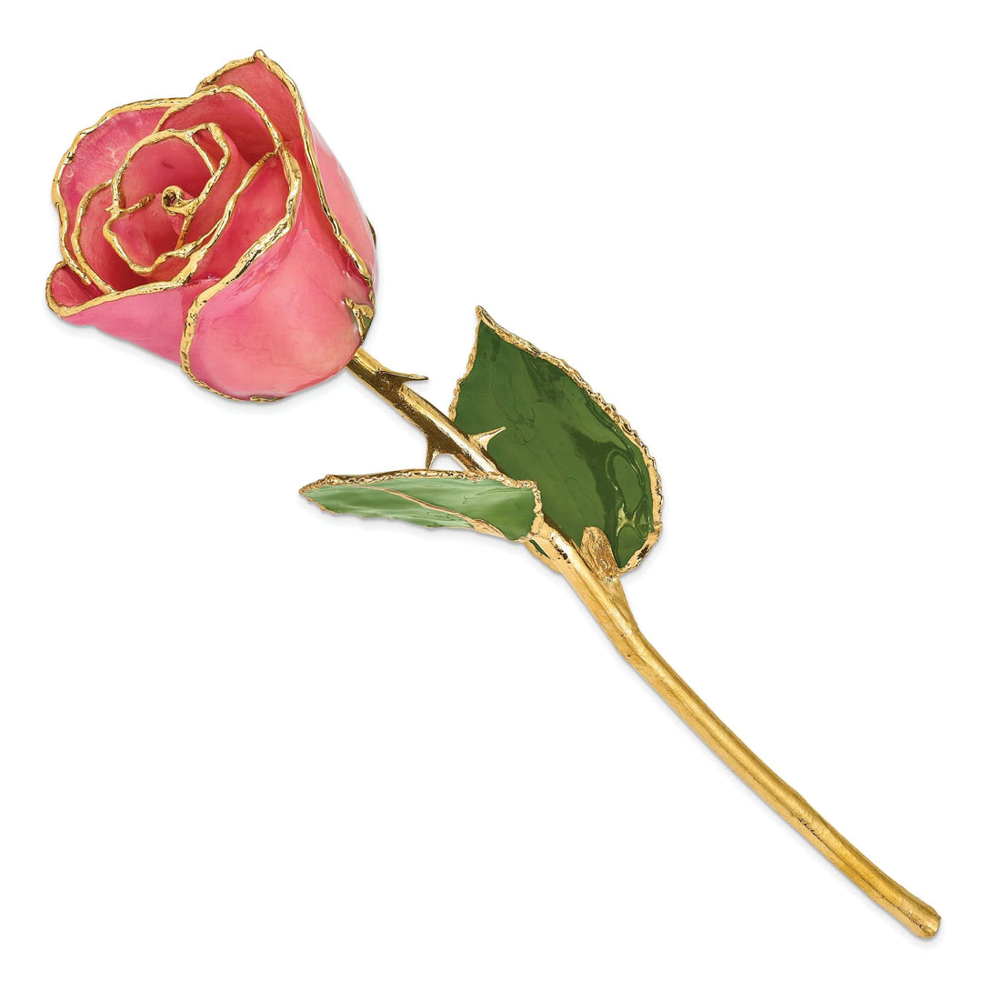 Lovely Rita's Pin 24k Gold Plated Trim Pink Rose