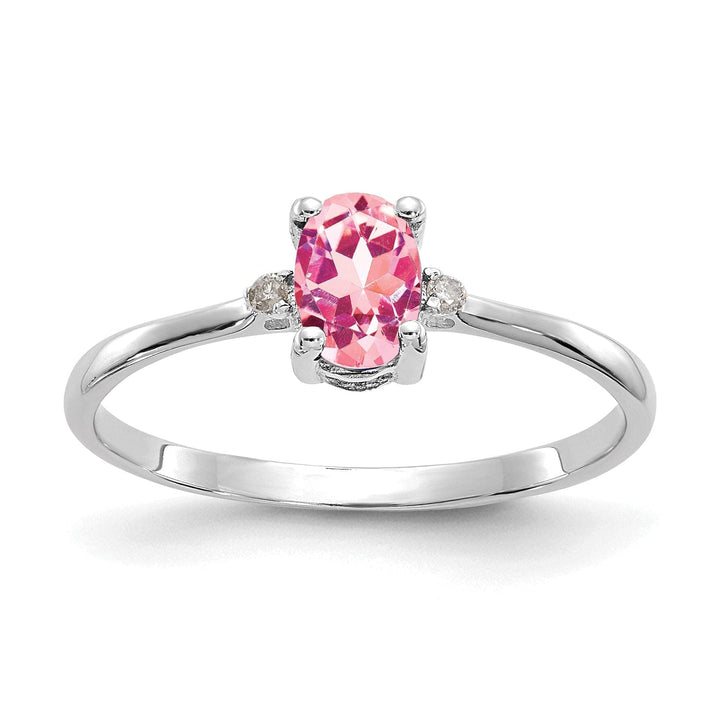 Lovely Rita's Pin Ladies Stock Size 6 Ring Are Refundable 14k White Gold Diamond Pink Tourmaline Ring
