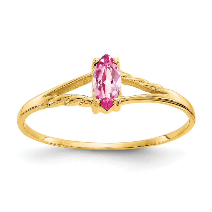 Lovely Rita's Pin Ladies Stock Size 6 Ring Are Refundable 14k Yellow Gold Pink Tourmaline Birthstone Ring