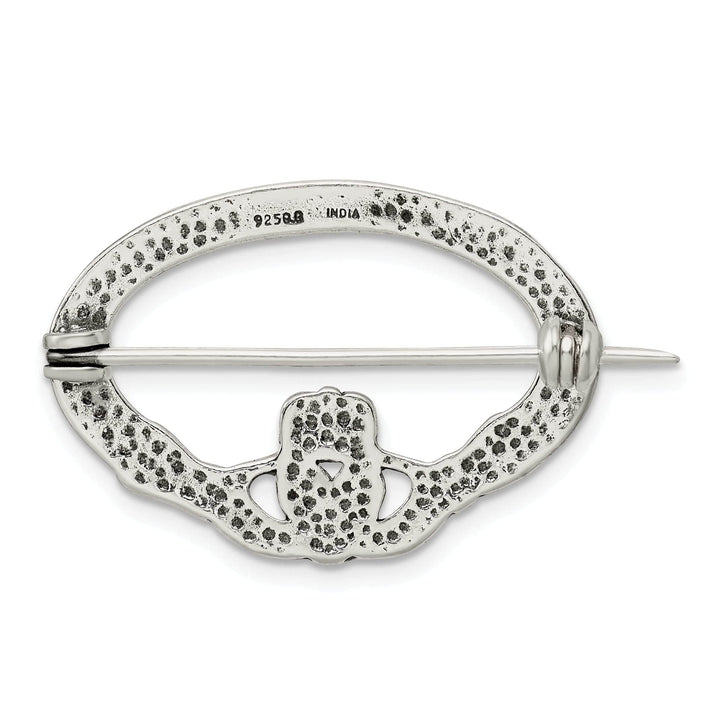 Lovely Rita's Pin Silver Polished Antiqued Finish Claddagh Pin