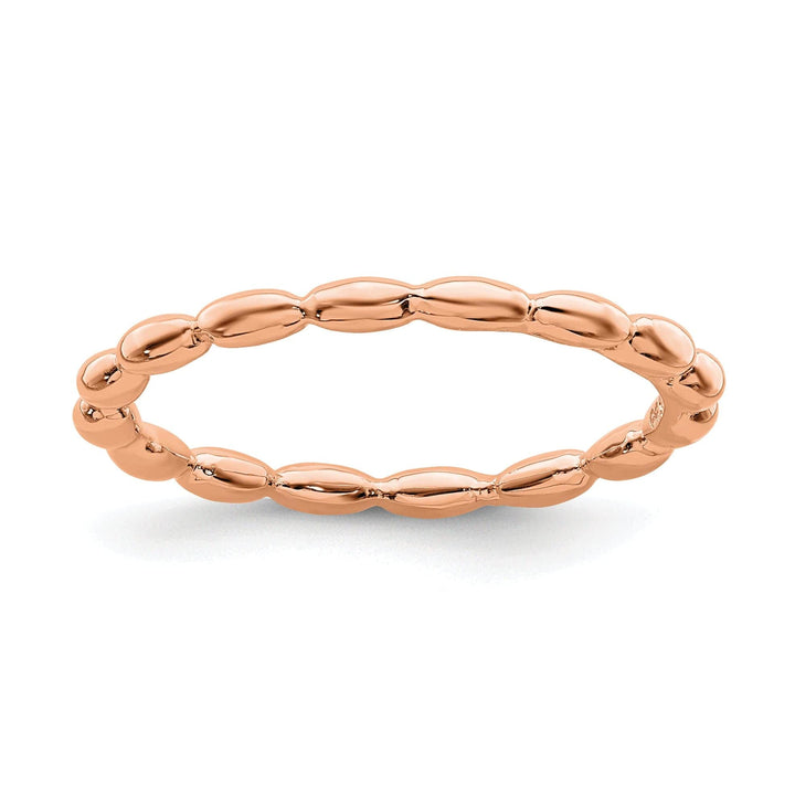 Stackable Expressions Pin Size 5 Sterling Silver Pink-Plated Rice Bead Ring