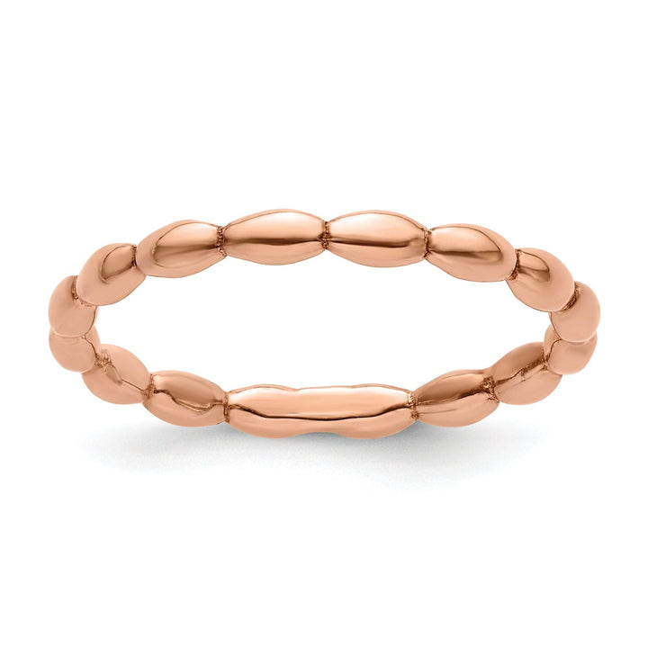 Stackable Expressions Pin Size 5 Sterling Silver Pink-Plated Rice Ring