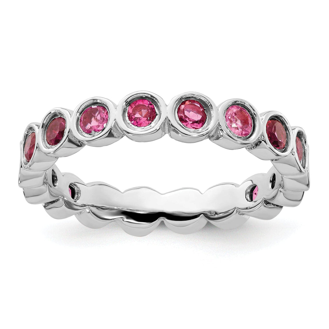 Stackable Expressions Pin Size 5 Sterling Silver Pink Tourmaline Ring