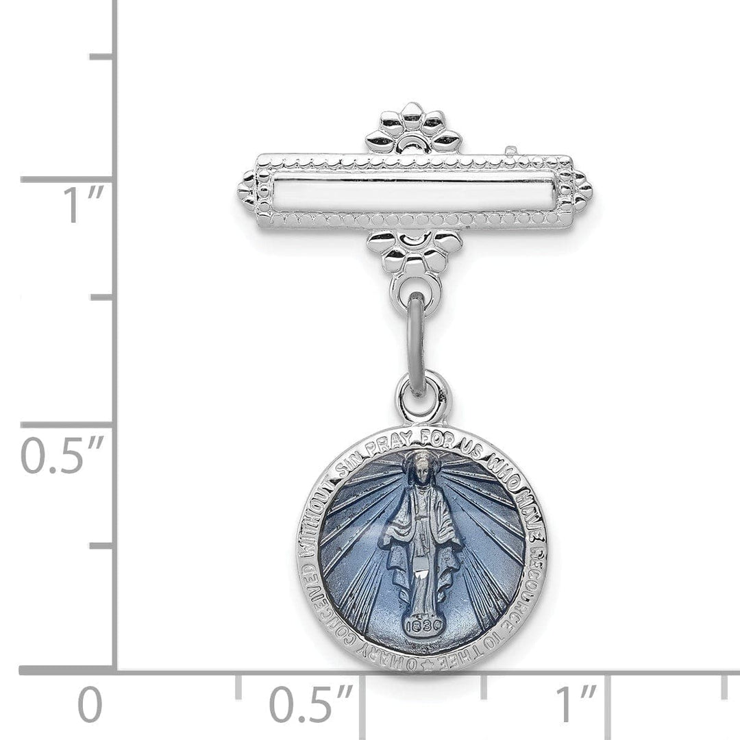 Lovely Rita's Pin Sterling Silver Enameled Miraculous Medal Pin