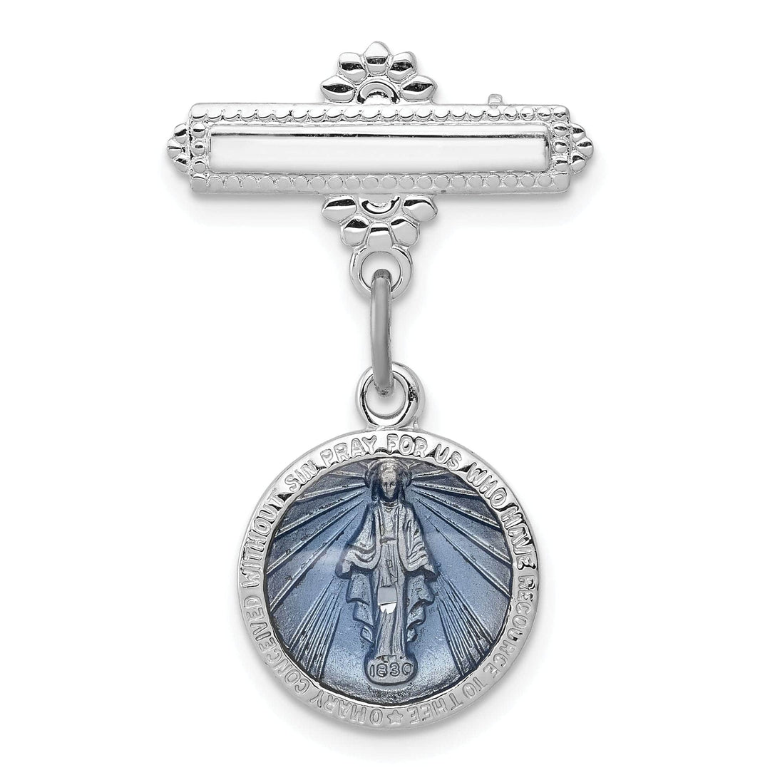 Lovely Rita's Pin Sterling Silver Enameled Miraculous Medal Pin