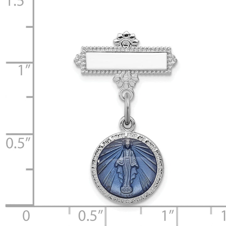Lovely Rita's Pin Sterling Silver Enameled Miraculous Medal Pin