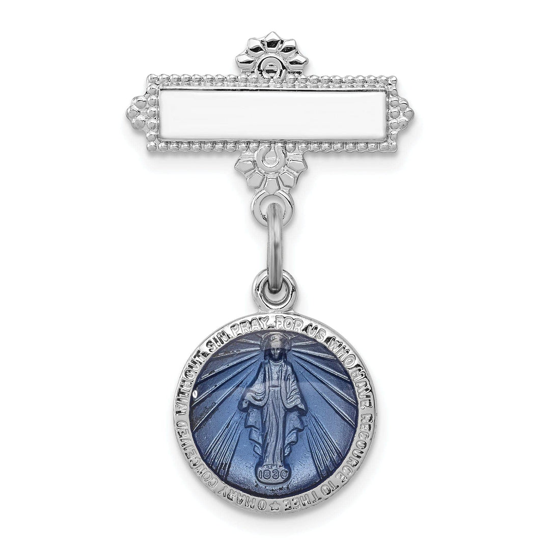 Lovely Rita's Pin Sterling Silver Enameled Miraculous Medal Pin