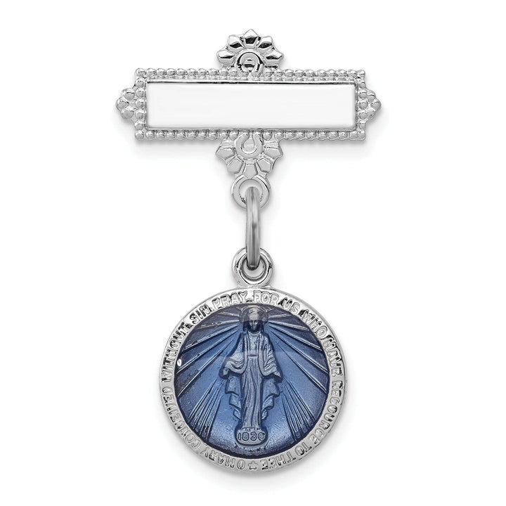 Lovely Rita's Pin Sterling Silver Enameled Miraculous Medal Pin