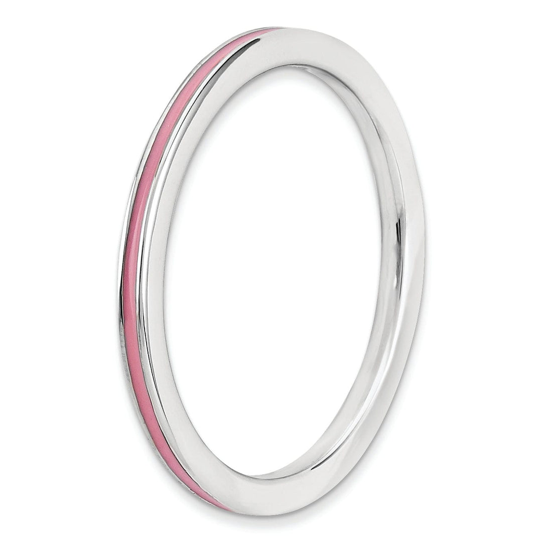 Stackable Expressions Pin Sterling Silver Pink Enameled 1.5MM Ring
