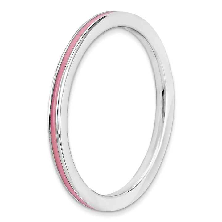 Stackable Expressions Pin Sterling Silver Pink Enameled 1.5MM Ring
