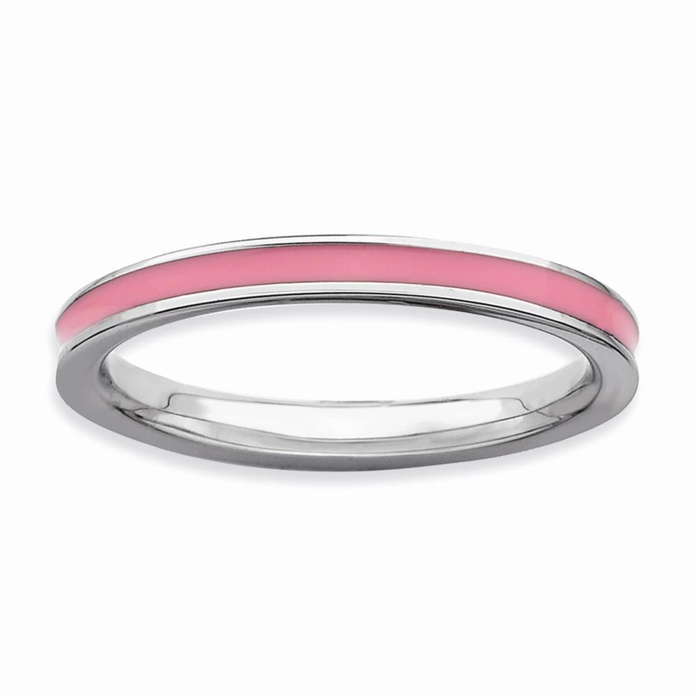 Stackable Expressions Pin Sterling Silver Pink Enameled 2.25MM Ring