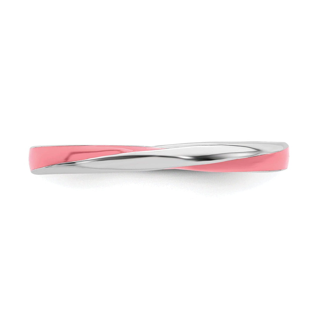 Stackable Expressions Pin Sterling Silver Pink Enameled Stackable Ring