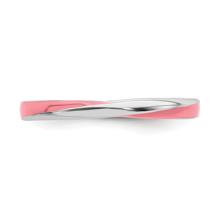 Stackable Expressions Pin Sterling Silver Pink Enameled Stackable Ring
