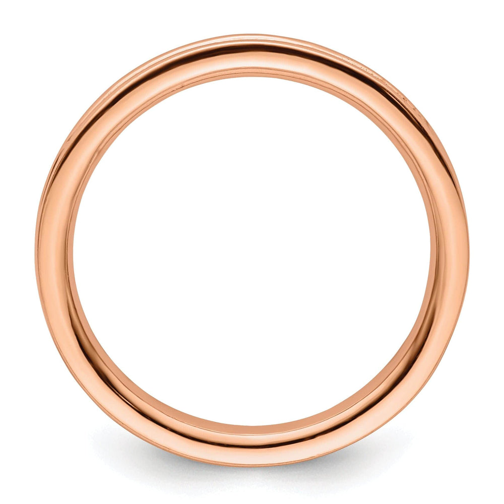 Stackable Expressions Pin Sterling Silver Pink-Plated Grooved Ring