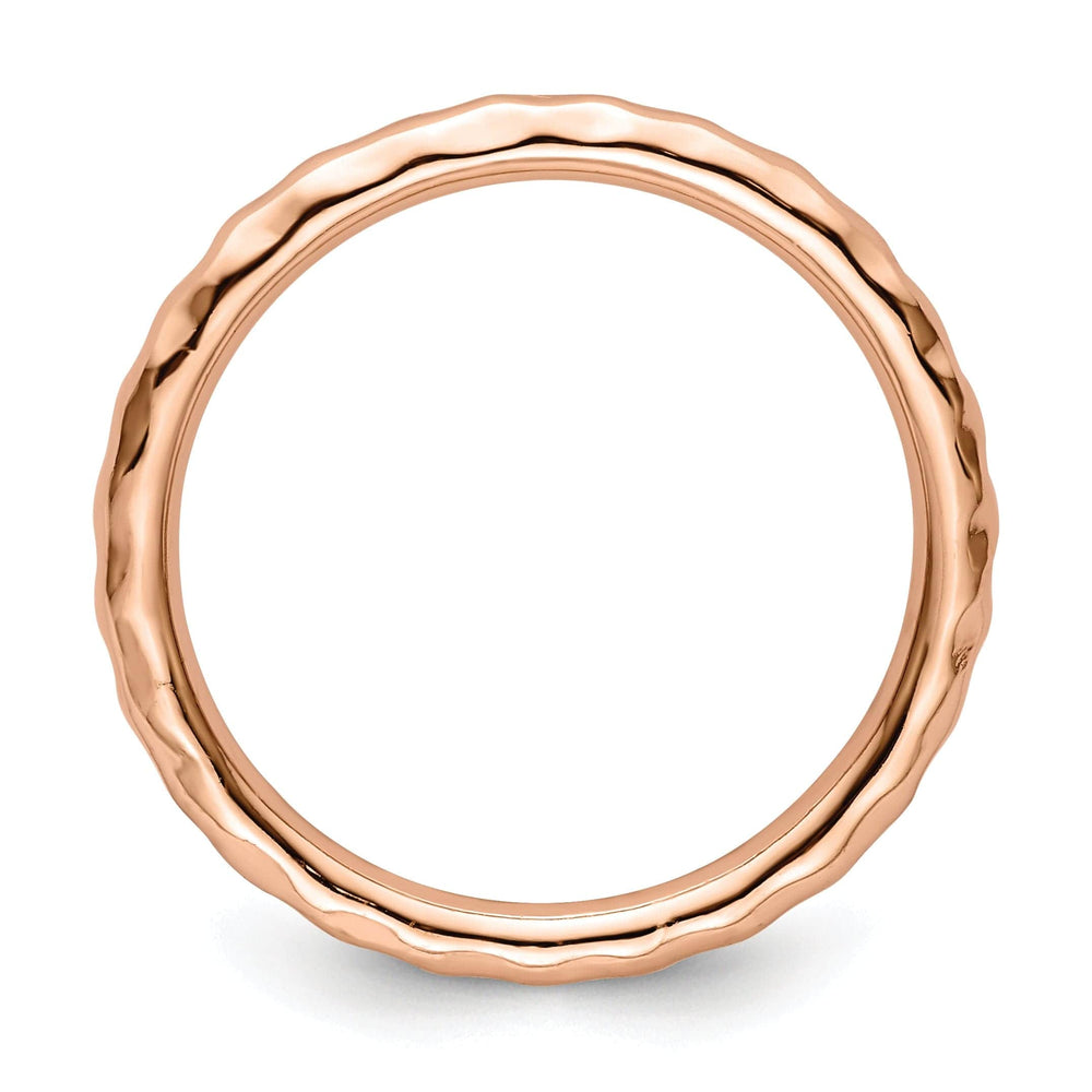 Stackable Expressions Pin Sterling Silver Pink-Plated Hammered Ring