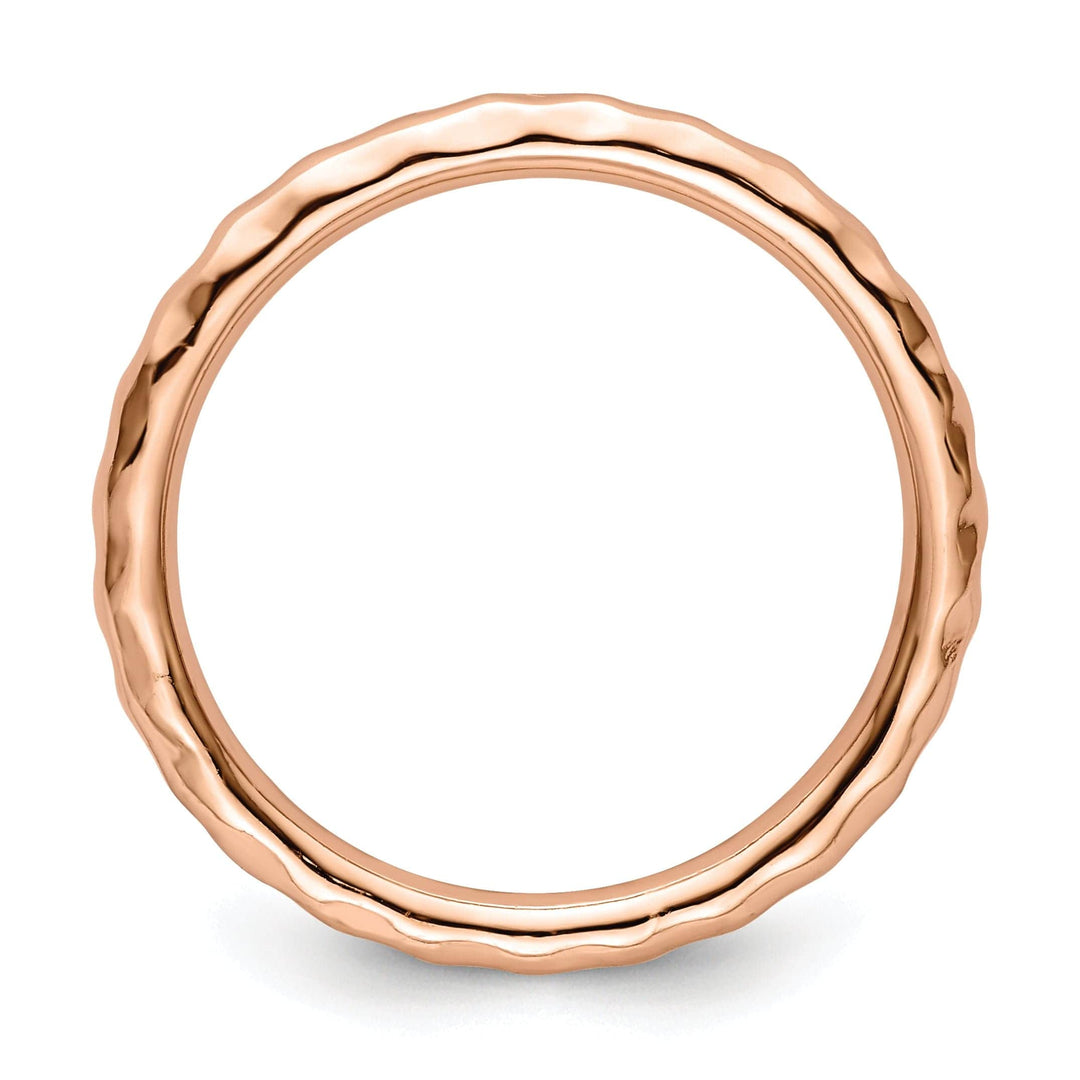Stackable Expressions Pin Sterling Silver Pink-Plated Hammered Ring