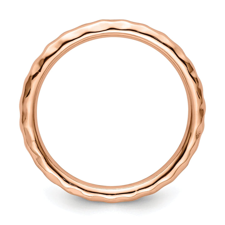 Stackable Expressions Pin Sterling Silver Pink-Plated Hammered Ring