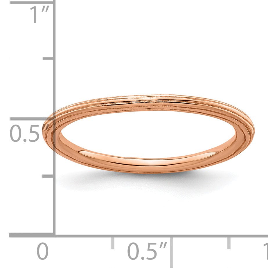 Stackable Expressions Pin Sterling Silver Pink-Plated Step-Down Ring