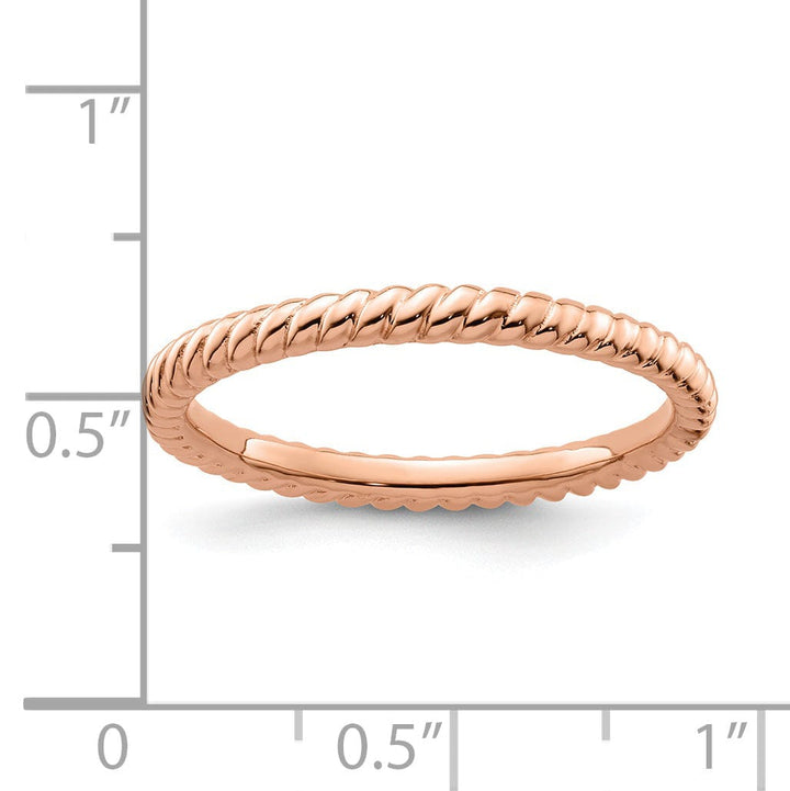Stackable Expressions Pin Sterling Silver Pink-Plated Twisted Ring