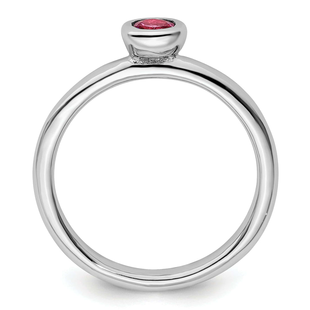 Stackable Expressions Pin Sterling Silver Round Pink Tourmaline Ring