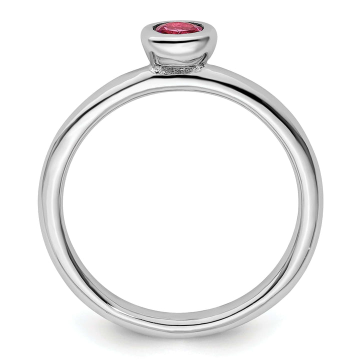 Stackable Expressions Pin Sterling Silver Round Pink Tourmaline Ring