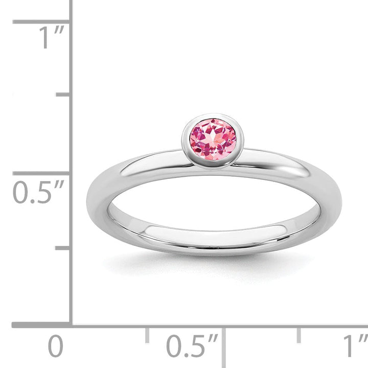 Stackable Expressions Pin Sterling Silver Round Pink Tourmaline Ring