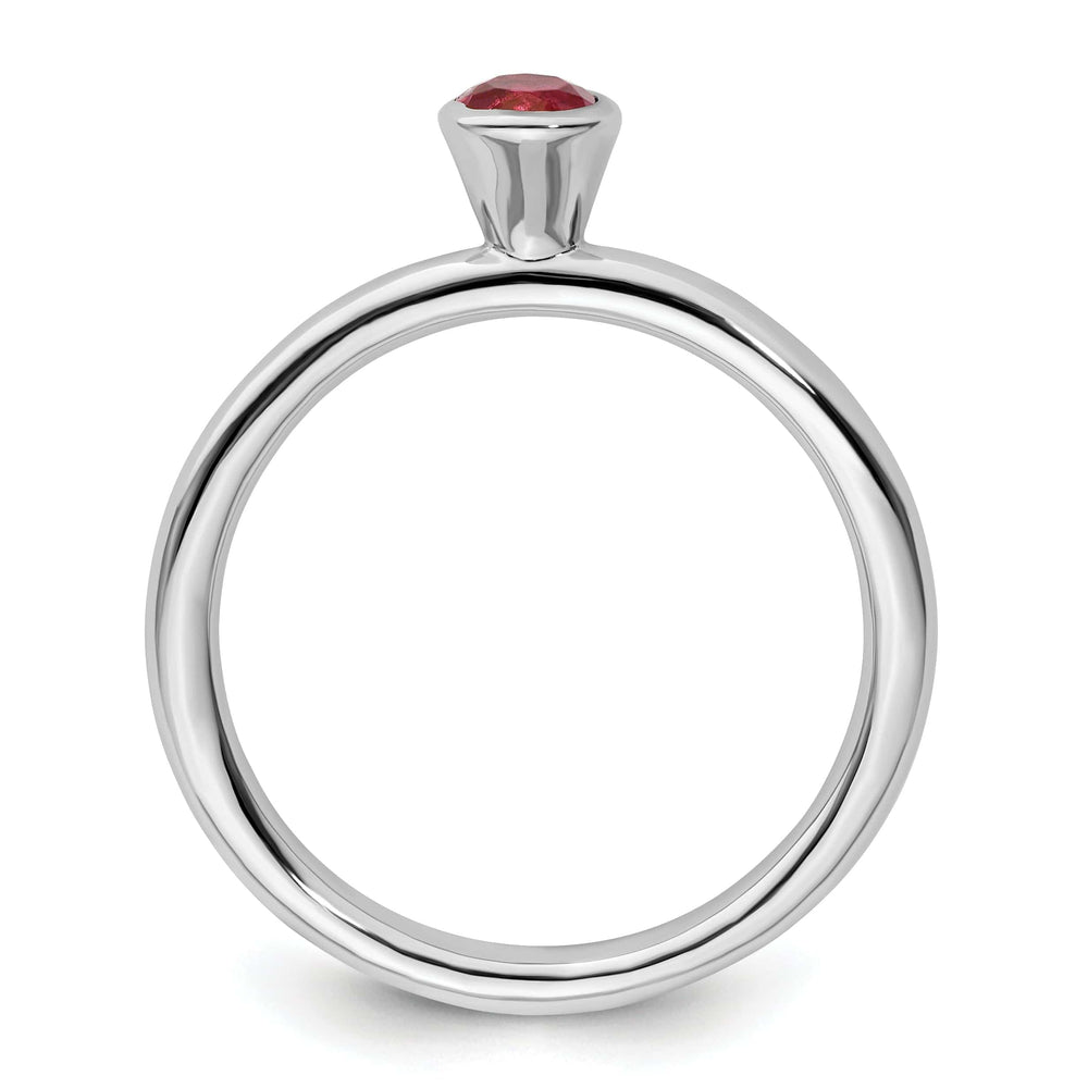 Stackable Expressions Pin Sterling Silver Round Pink Tourmaline Ring