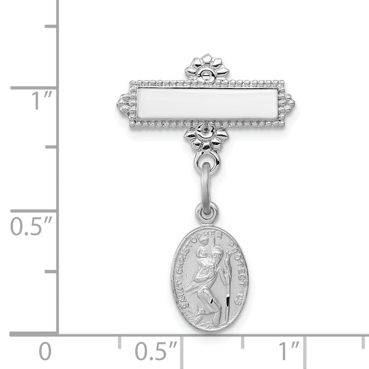Lovely Rita's Pin Sterling Silver Saint Christopher Medal Pin