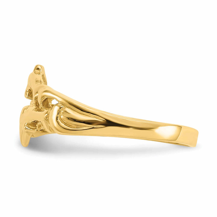 Lovely Rita's Ring 14k Gold Dolphins with Waves Ring