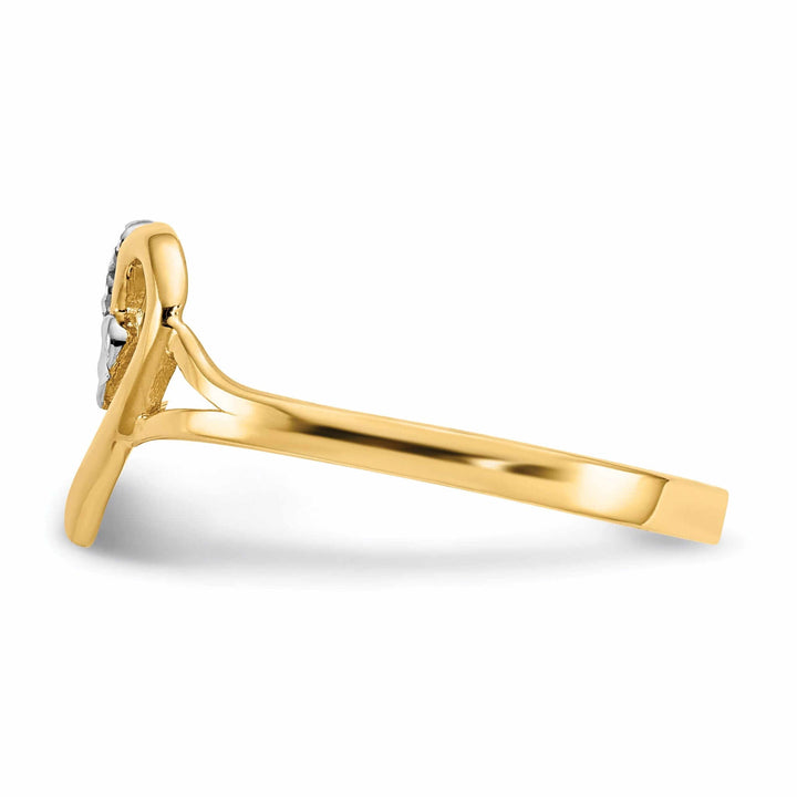 Lovely Rita's Ring 14k Rhodium Yellow Gold Cut-Out Heart Ring