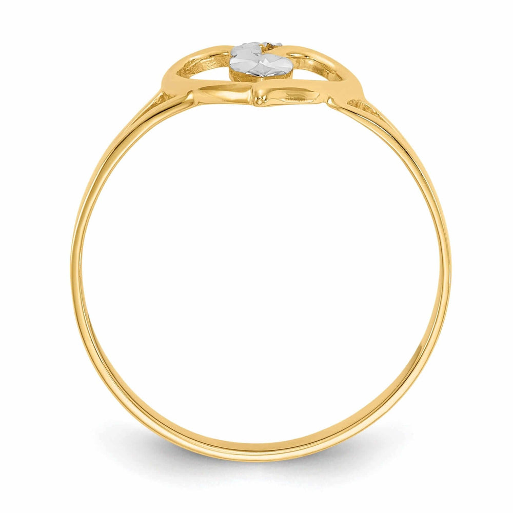 Lovely Rita's Ring 14k Rhodium Yellow Gold Cut-Out Heart Ring