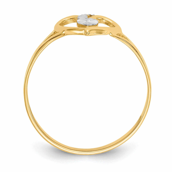 Lovely Rita's Ring 14k Rhodium Yellow Gold Cut-Out Heart Ring