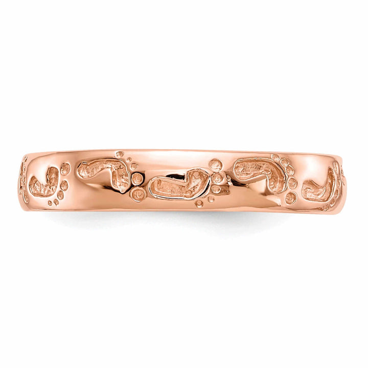 Lovely Rita's Ring 14k Rose Gold Timeless Creations Footprints Ring
