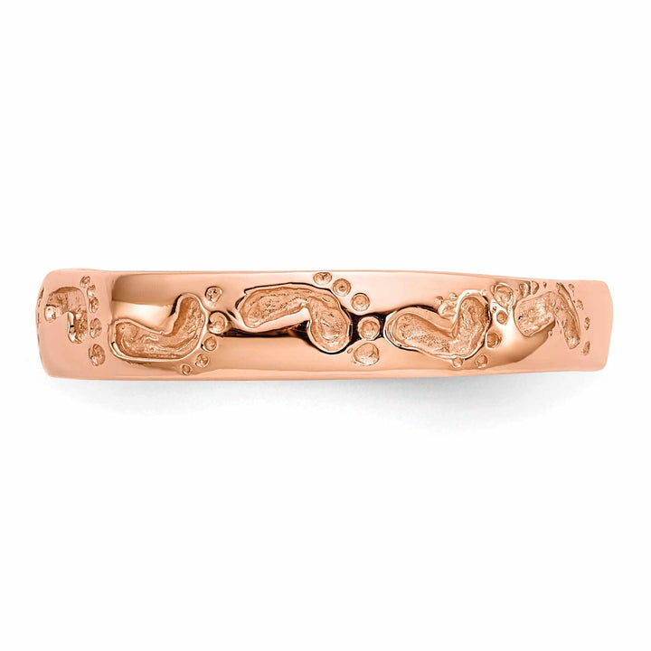 Lovely Rita's Ring 14k Rose Gold Timeless Creations Footprints Ring