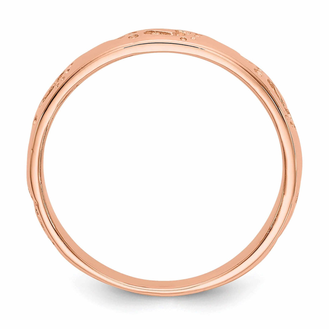 Lovely Rita's Ring 14k Rose Gold Timeless Creations Footprints Ring
