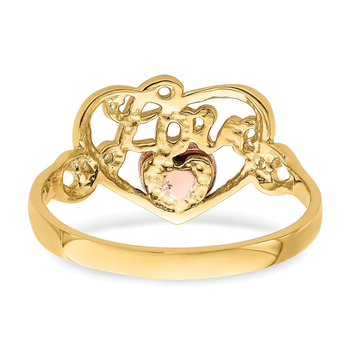 Lovely Rita's Ring 14k Tri Color Gold Love Heart Ring