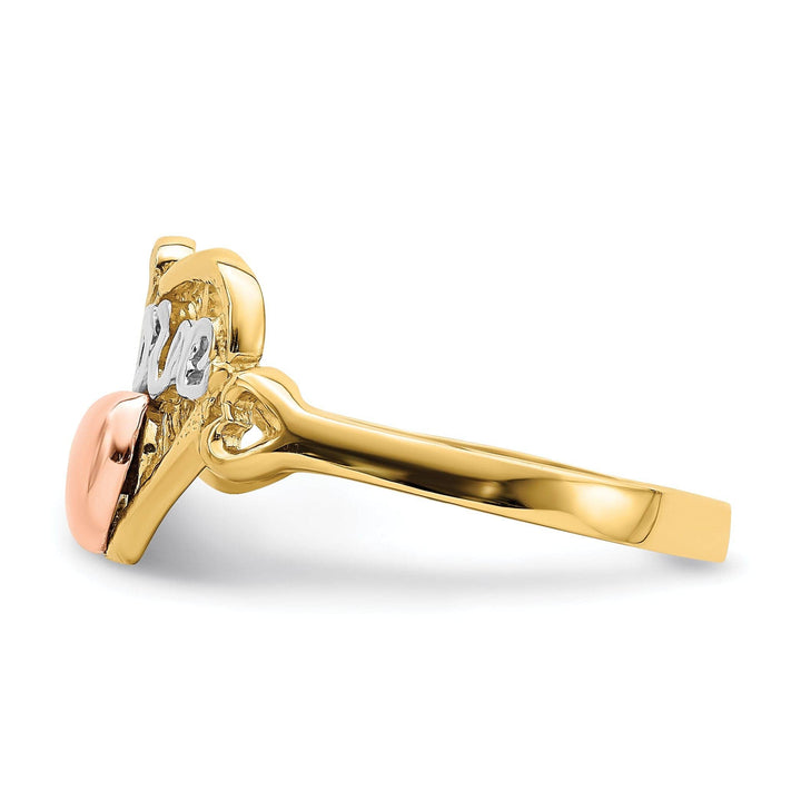 Lovely Rita's Ring 14k Tri Color Gold Love Heart Ring