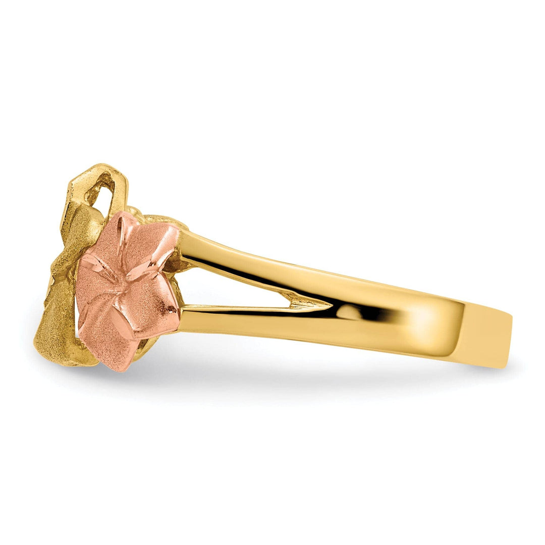 Lovely Rita's Ring 14k Tri Color Gold Plumeria Ring